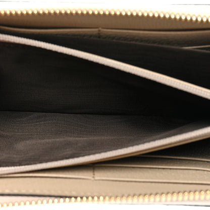 Gucci GG Supreme Monogram Textured Dollar Calfskin Web Ophidia Zip Around Wallet Beige Mystic White Oatmeal 6 of 11