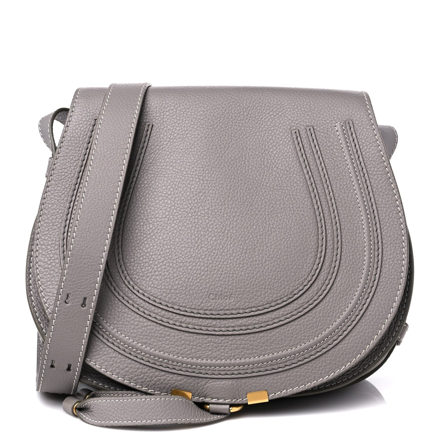 Chloe Calfskin Medium Marcie Round Crossbody Bag Cashmere Grey 1 of 8