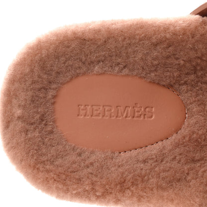 Hermes Suede Goatskin Woolskin Womens Chypre Sandals 36 Rose Aube 7 of 9