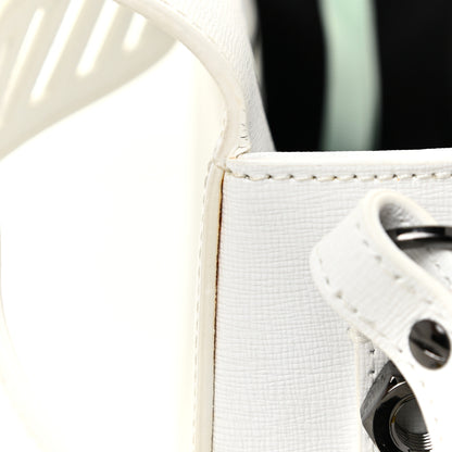 Off-White Saffiano Striped Diag Binder Flap Bag White Black 14 of 25