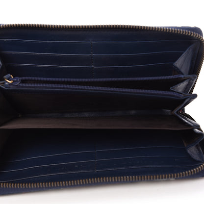 Gucci Calfskin Matelasse GucciGhost GG Marmont Zip Around Wallet Blue Agata Hibiscus Red 5 of 10