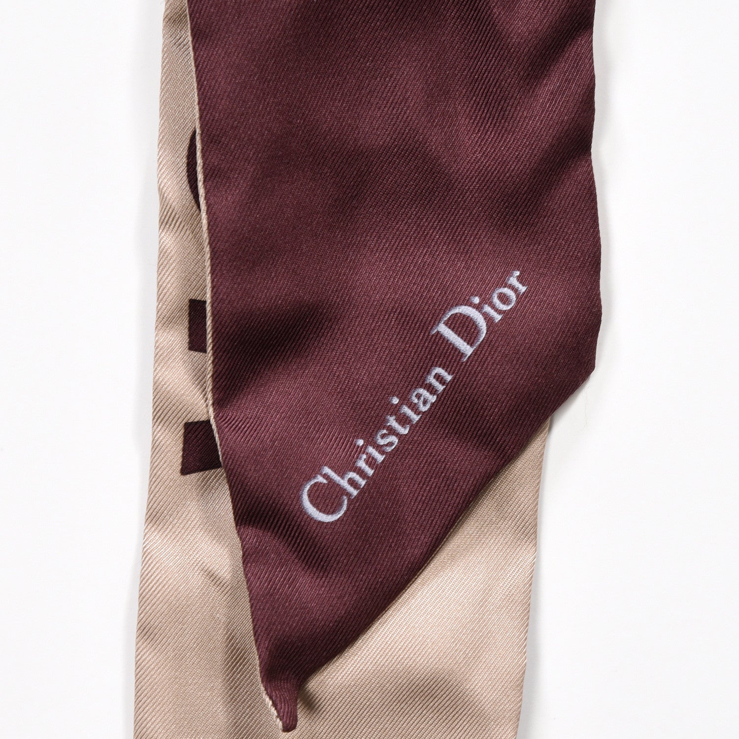 Christian Dior Silk Oblique Mitzah Scarf Bordeaux 4 of 5