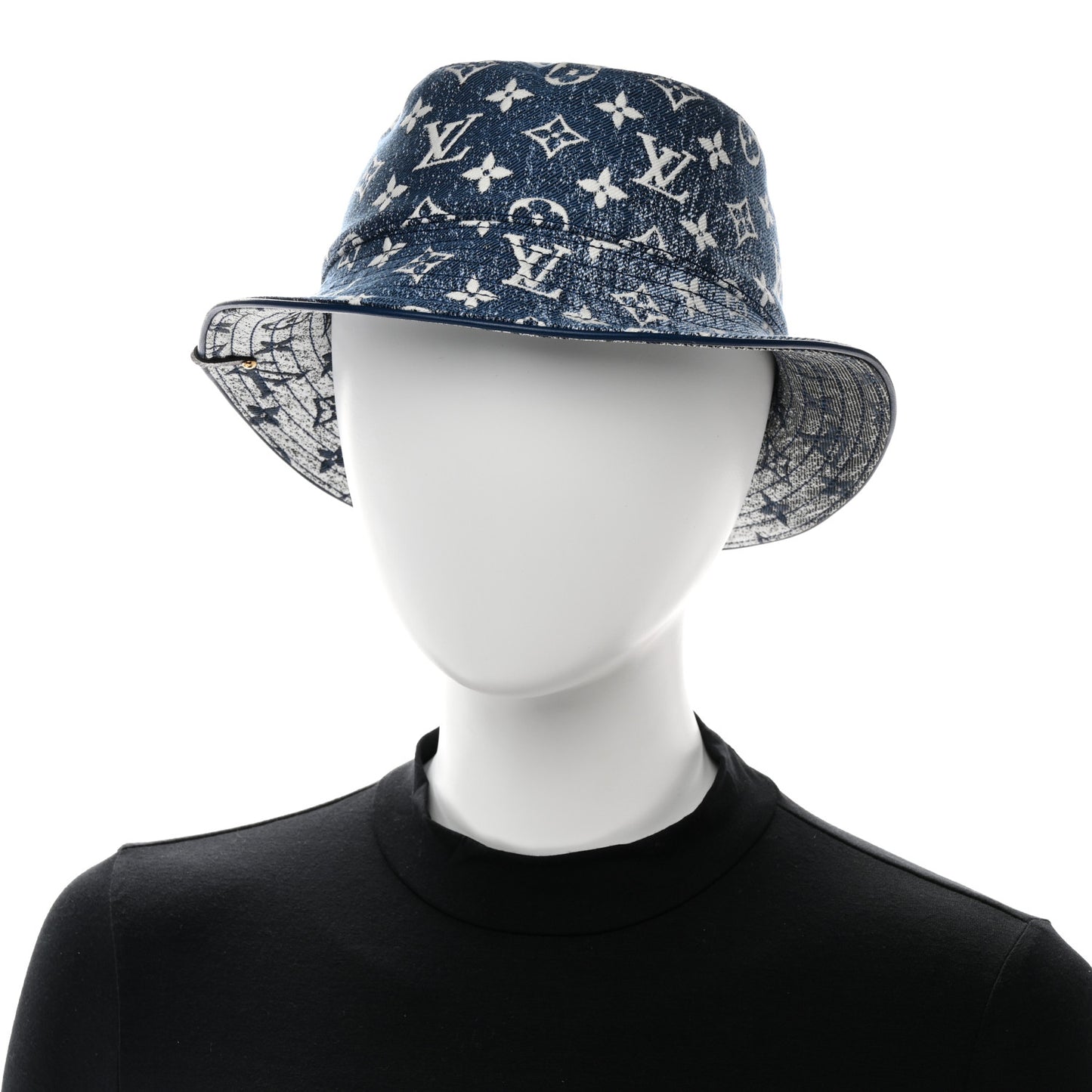 Monogram Denim Jacquard Bob Bucket Hat S Blue