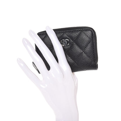 Chanel Caviar Quilted Zip Coin Purse Black 2 of 8