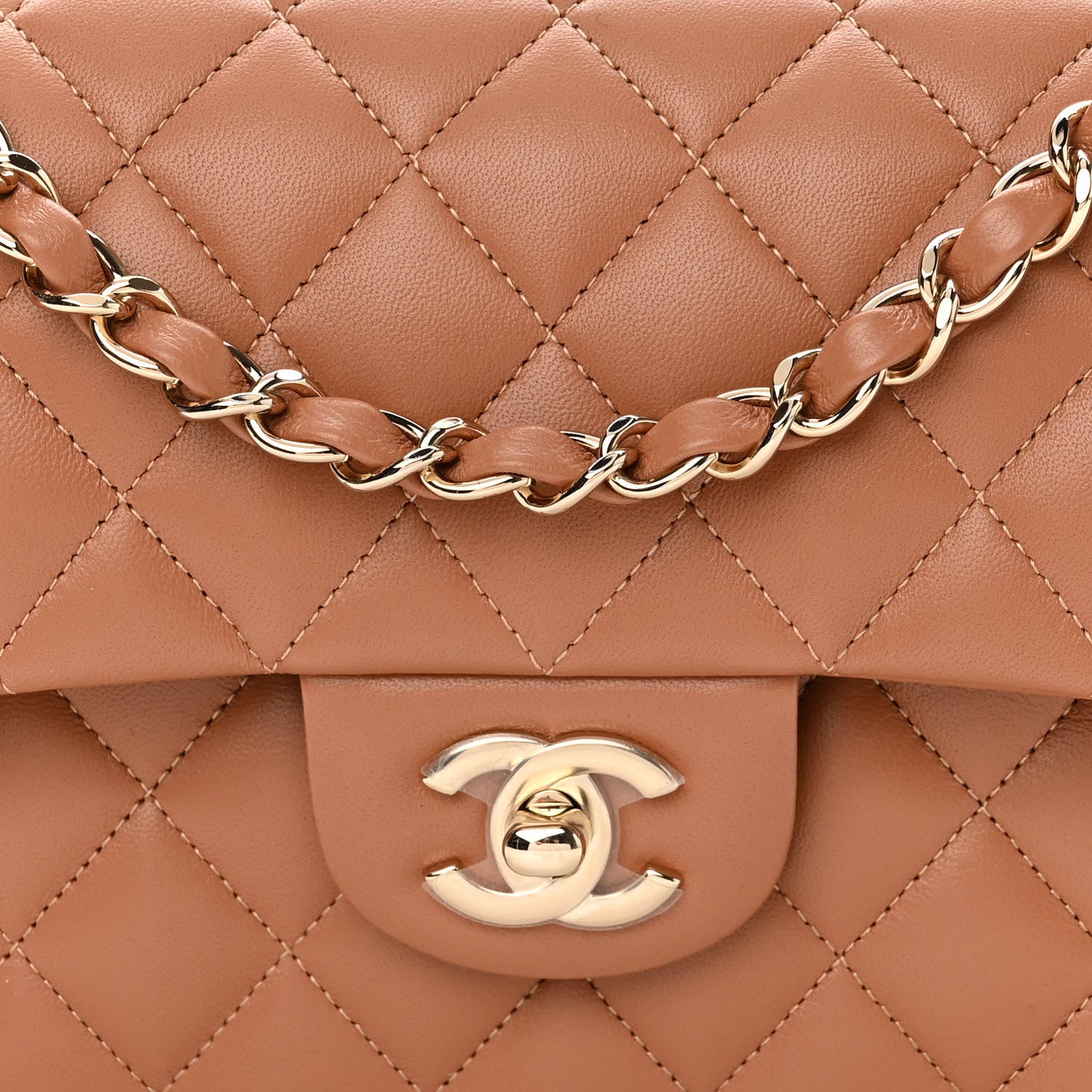 Chanel Lambskin Quilted Small Double Flap Brown 8 of 11