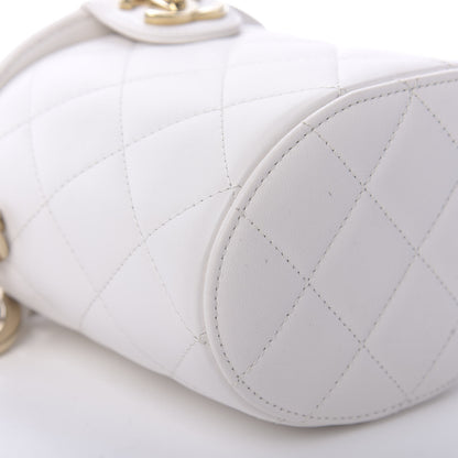 Chanel Lambskin Resin Elegant Chain Vanity Case White 6 of 12