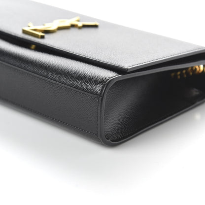 Saint Laurent Grain De Poudre Medium Classic Monogram Kate Satchel Black 7 of 9