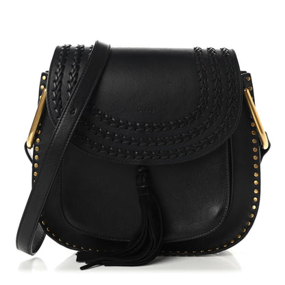 Chloe Calfskin Braided Medium Hudson Shoulder Bag Black 1 of 11