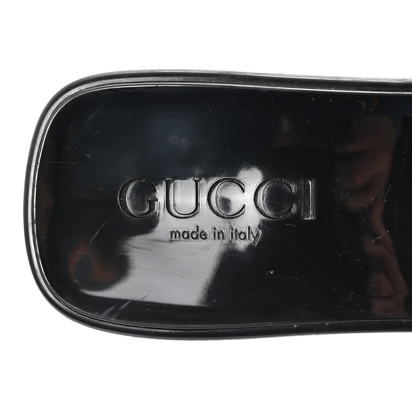 Rubber Gucci Logo Womens Platform 20/60mm Slide Sandals 36 Black
