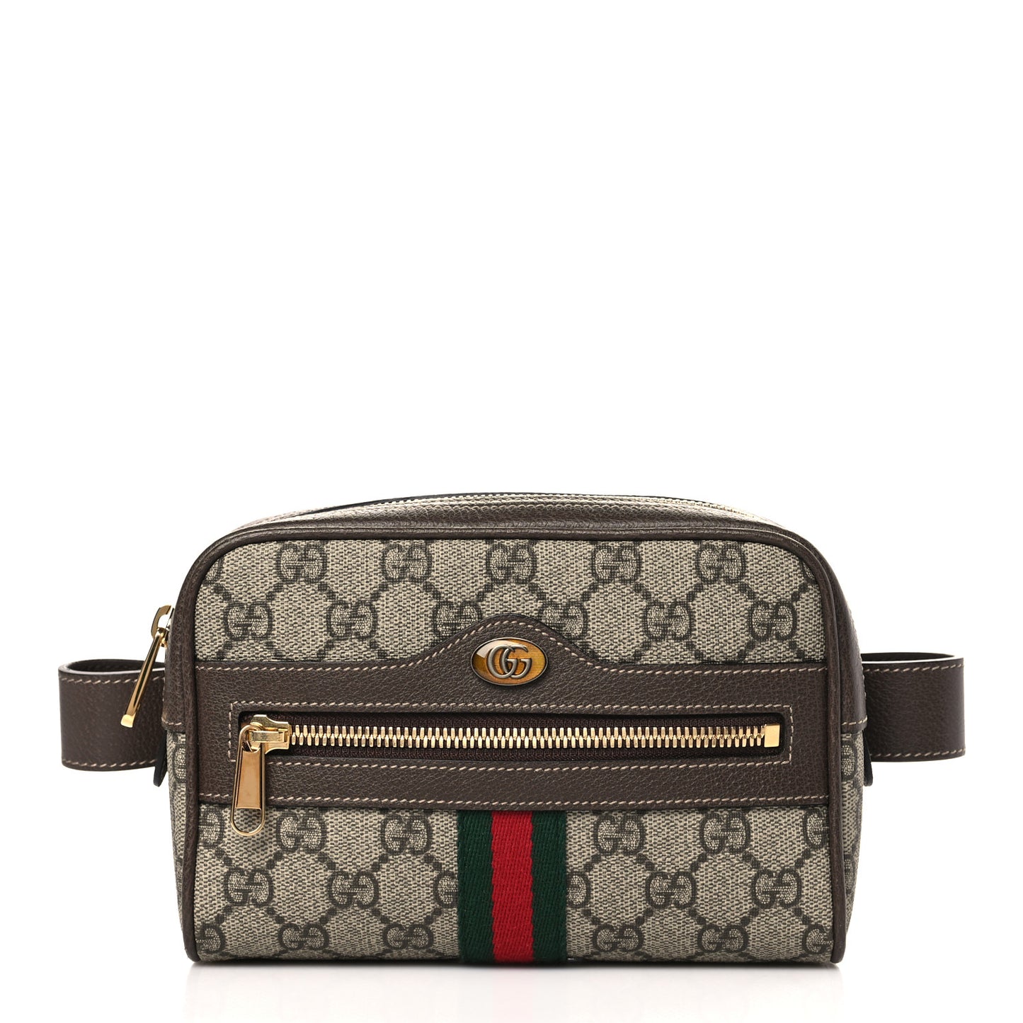 GG Supreme Monogram Web Small Ophidia Belt Bag 95 38 Dark Brown