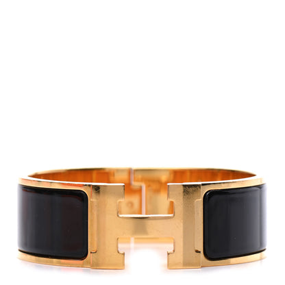 Hermes Enamel Wide Clic Clac H Bracelet PM Black 1 of 5