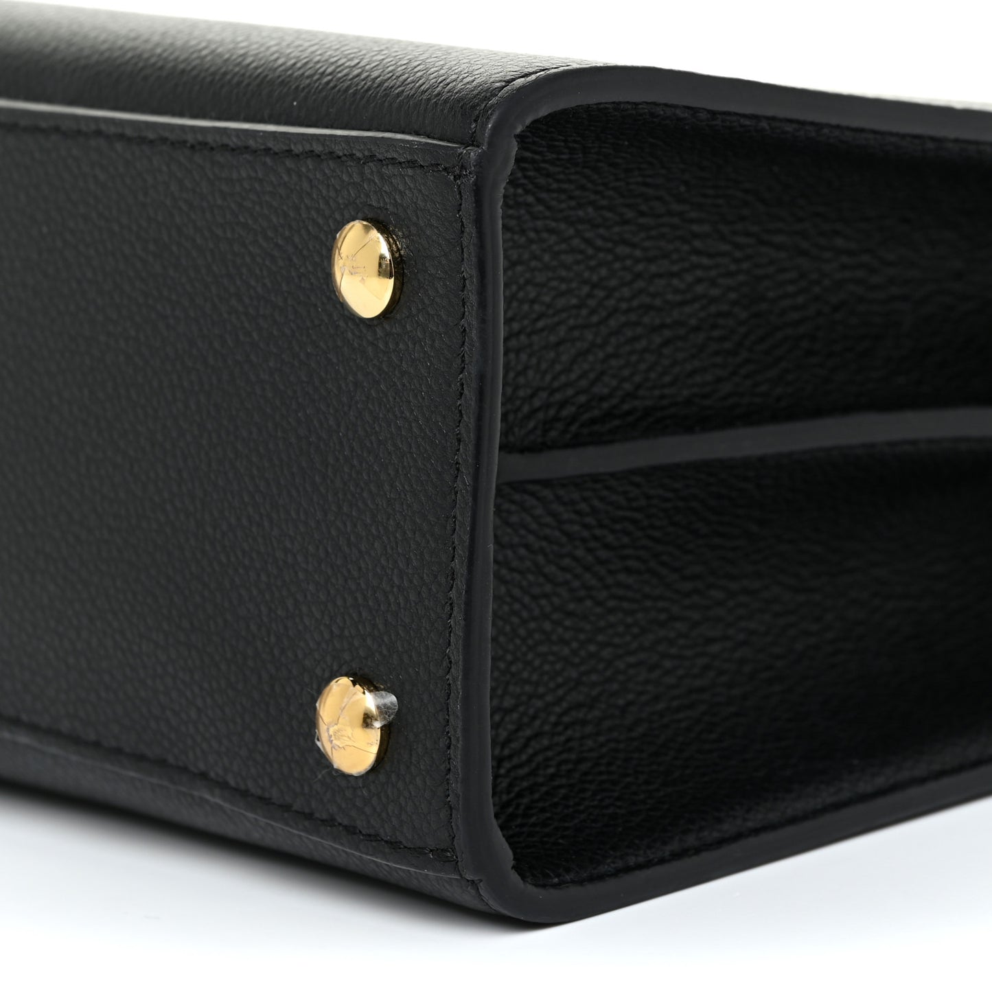 Grainy Calfskin Small Title Bag Black