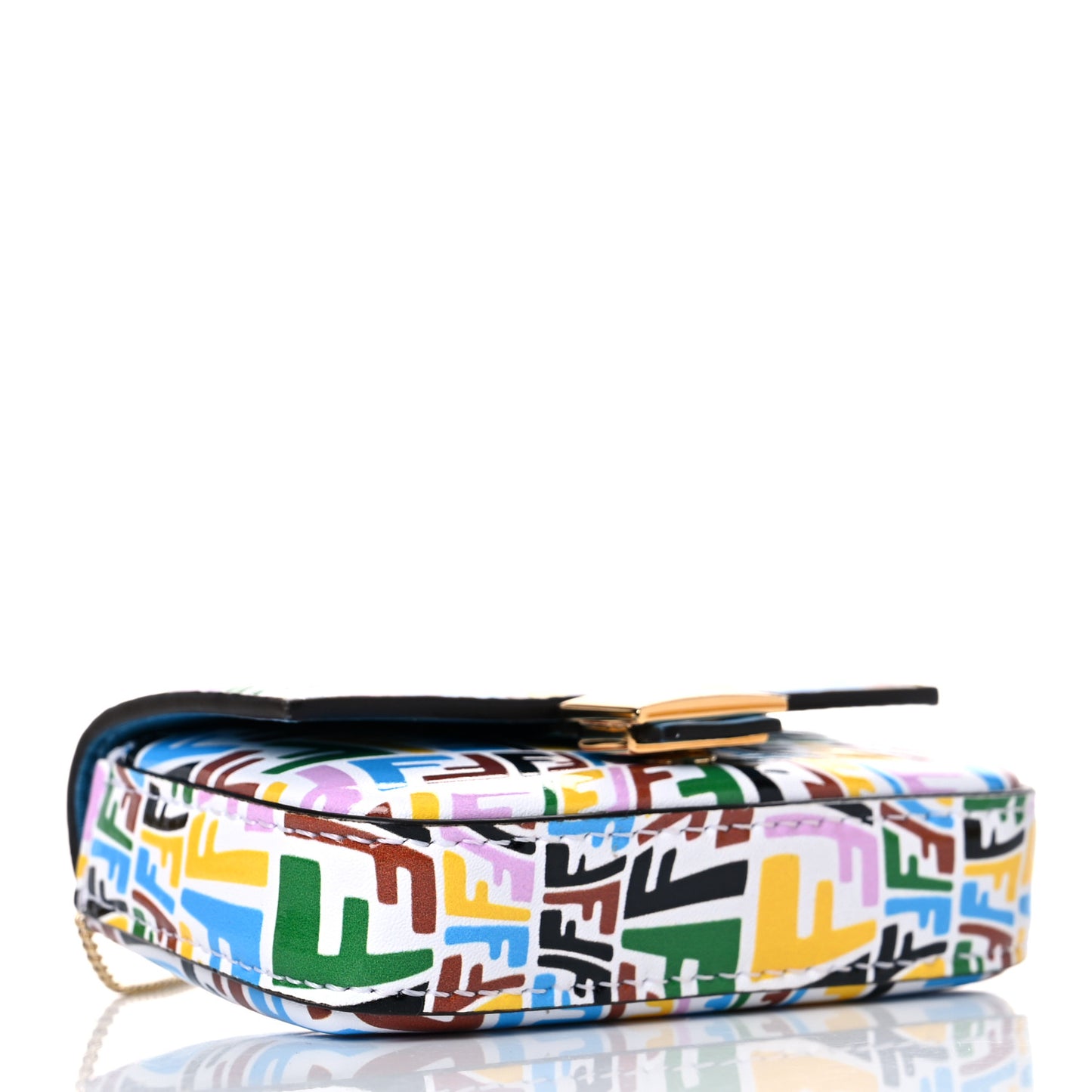 X SARAH COLEMAN Vitello Liberty Ceylon Micro FF Fish Eye Embossed Nano Baguette Charm Multicolor Cyber Blue