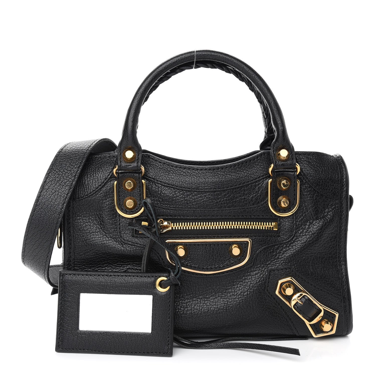 Balenciaga Chevre Gold Metallic Edge Hardware Mini City Black 1 of 9
