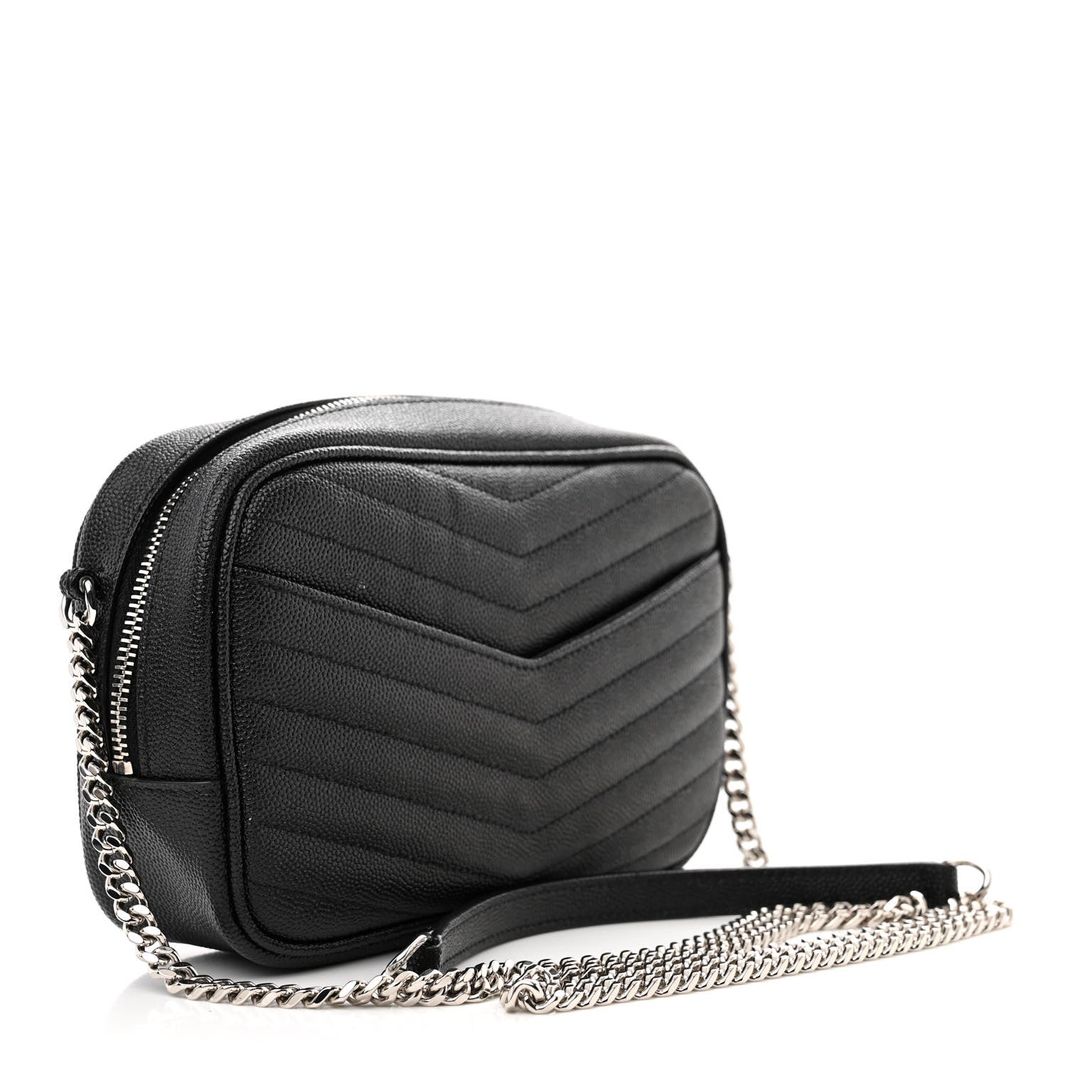 Saint Laurent Grain De Poudre Matelasse Monogram Mini Lou Camera Bag Black 3 of 11