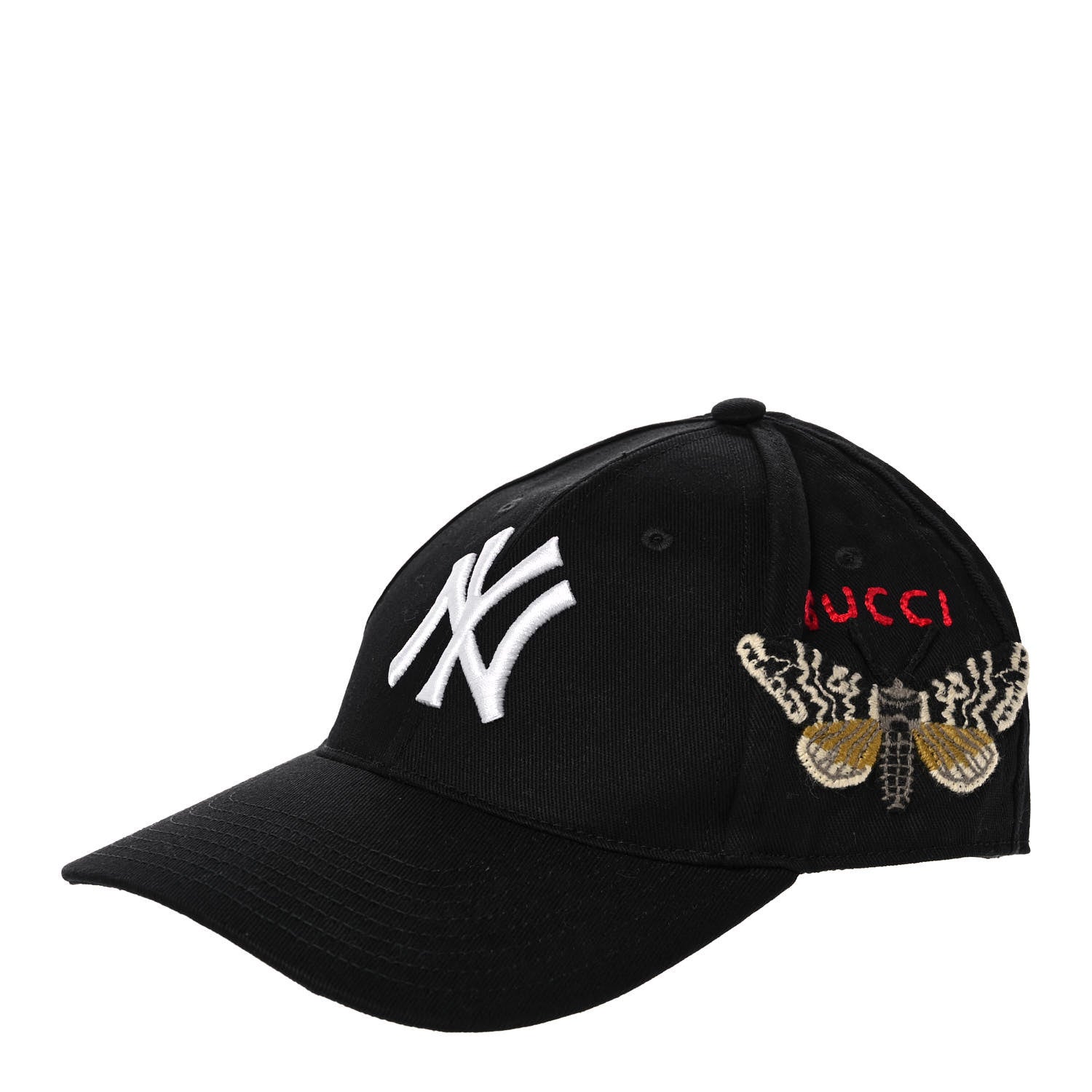 Gucci X MLB Cotton NY Yankees Baseball Hat 57-61 Black 1 of 8
