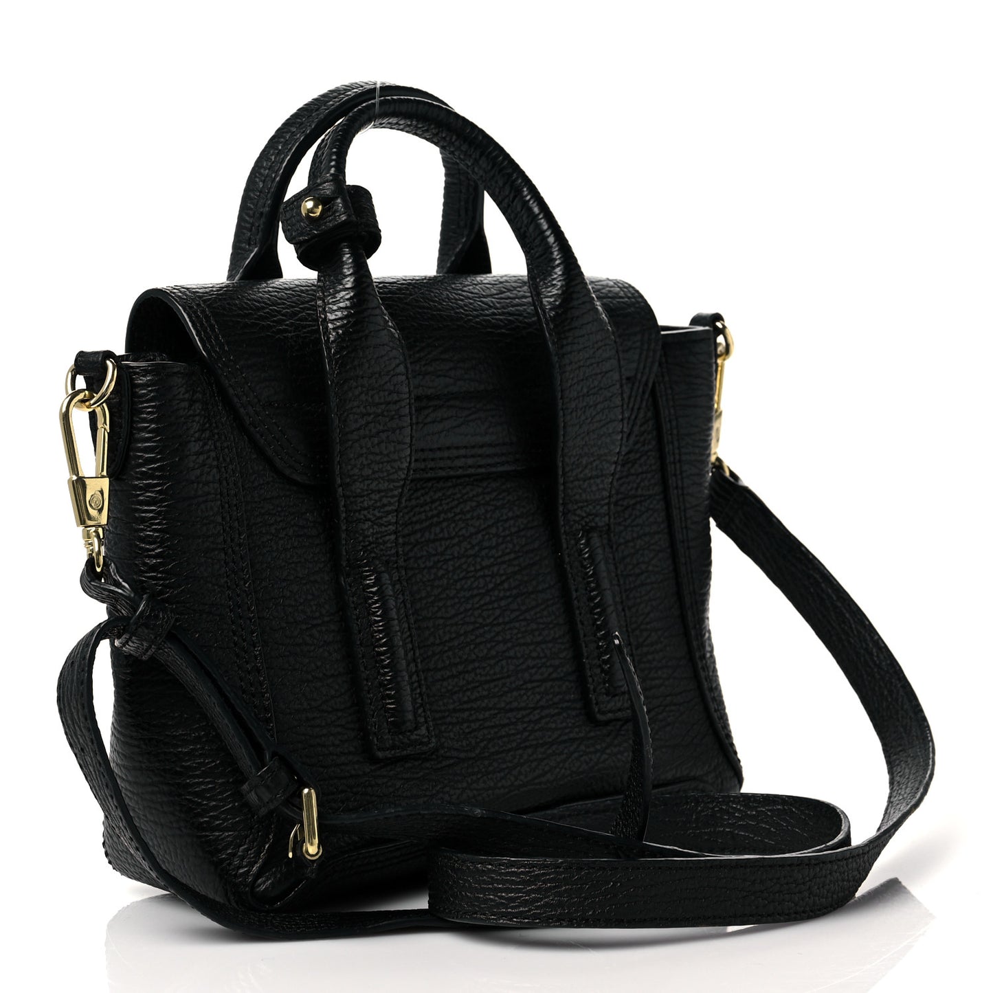 Textured Calfskin Mini Pashli Satchel Black