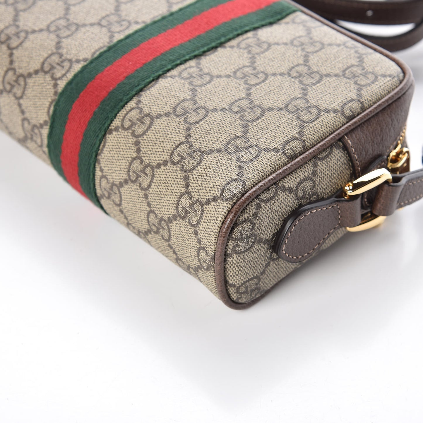 GG Supreme Monogram Web Mini Ophidia Shoulder Bag Brown