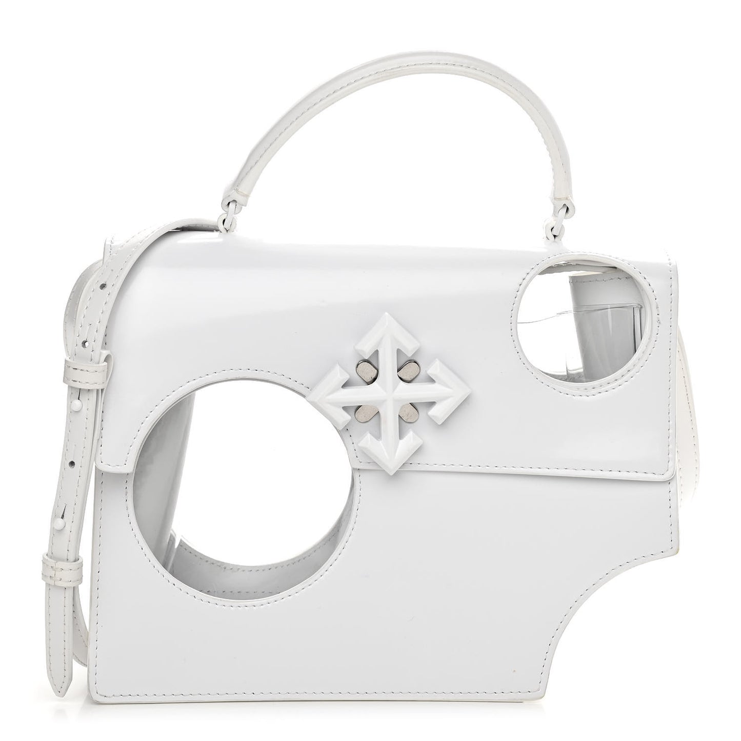 Calfskin Jitney 2.8 Meteor Shower Top Handle Bag White
