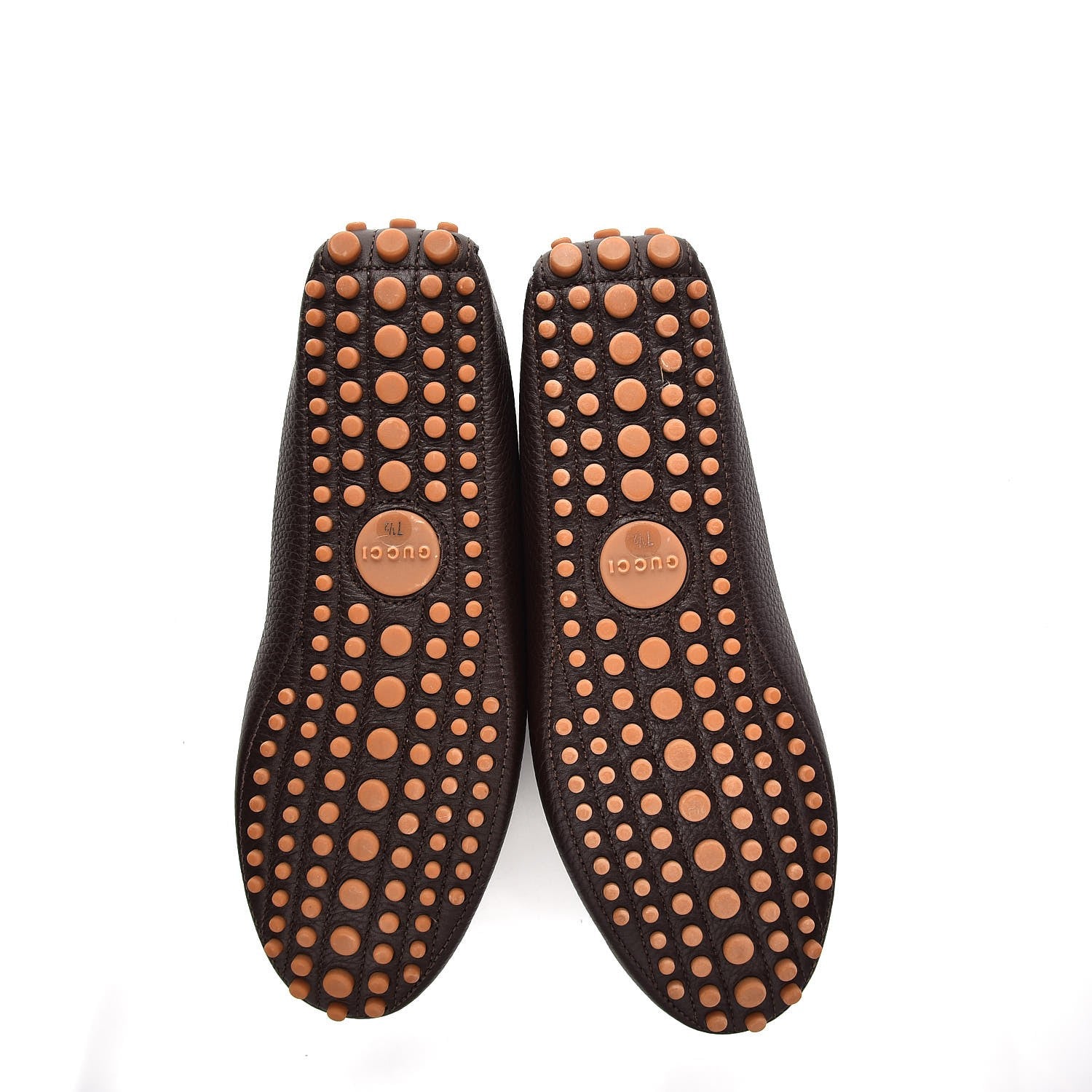 Gucci Calfskin Web Mens Horsebit Driver Loafers 7.5 Cocoa 5 of 10