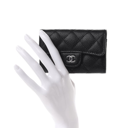 Chanel Caviar Quilted Flap Card Holder Wallet Black 2 of 9