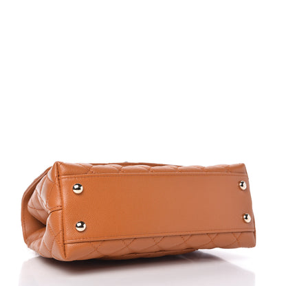 Chanel Caviar Quilted Mini Coco Handle Flap Light Brown 4 of 10