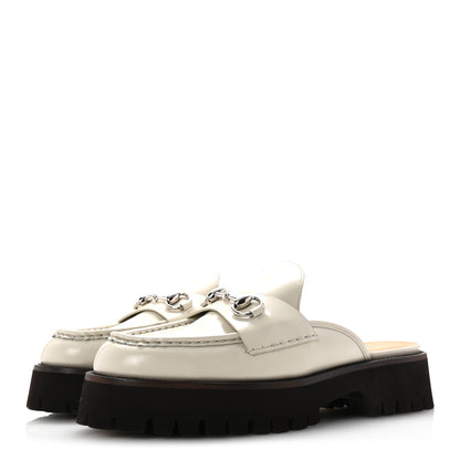 Gucci Cordovan Lux Horsebit Platform Mules 41 Mystic White 4 of 10