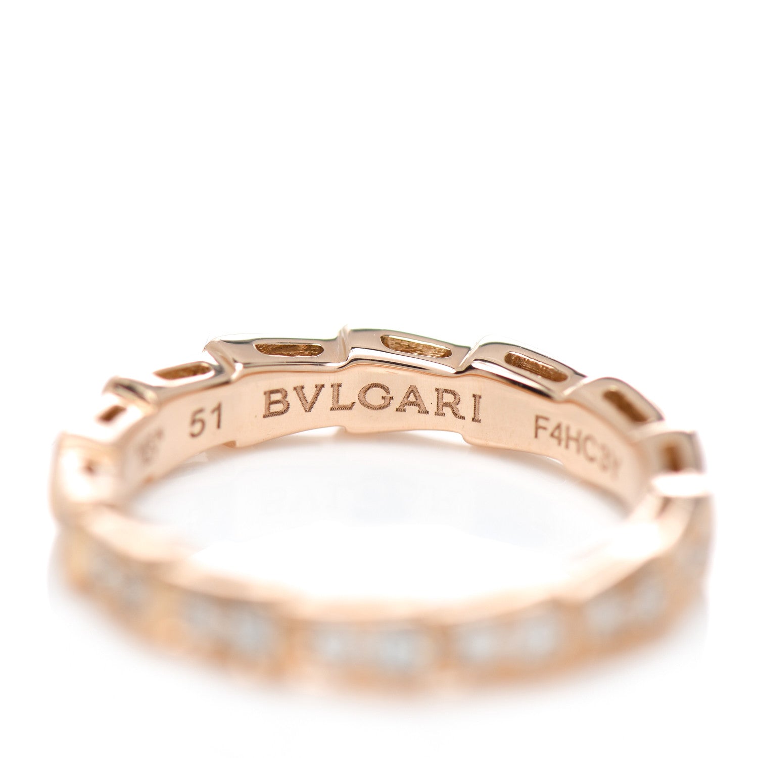 Bulgari 18K Rose Gold Diamond Serpenti Pave Band Ring 51 5.75 5 of 7