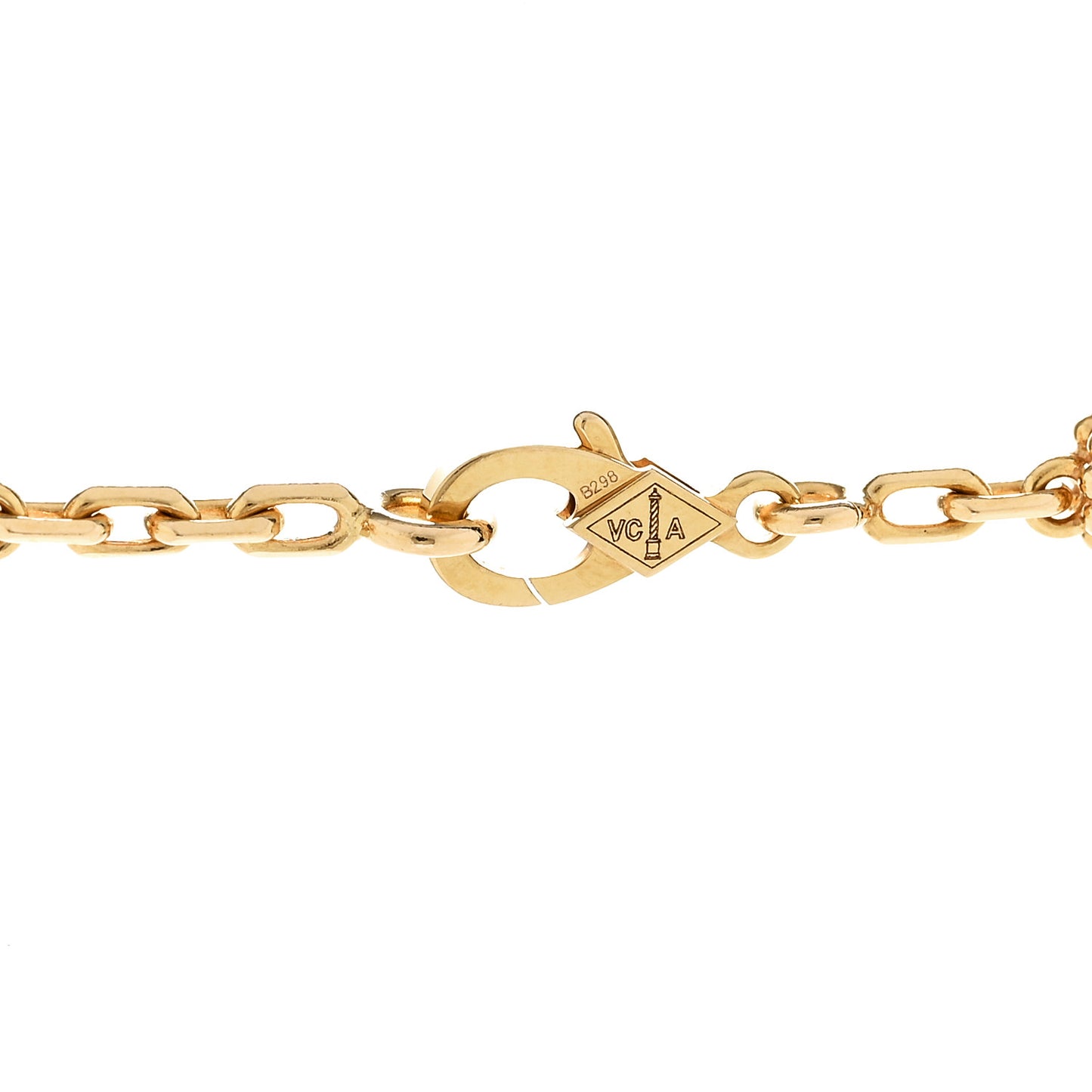 18K Yellow Gold Mother of Pearl 10 Motifs Vintage Alhambra Necklace