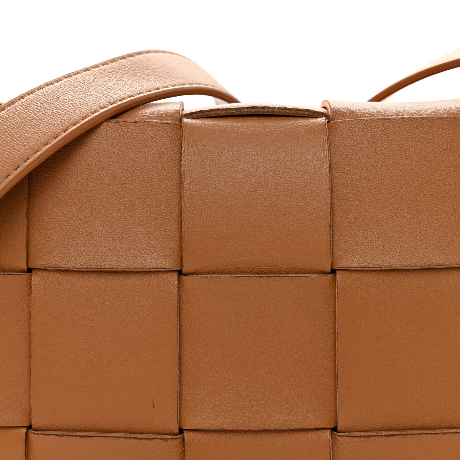 Bottega Veneta Lambskin Maxi Intrecciato Cassette Crossbody Bag Caramel 8 of 13