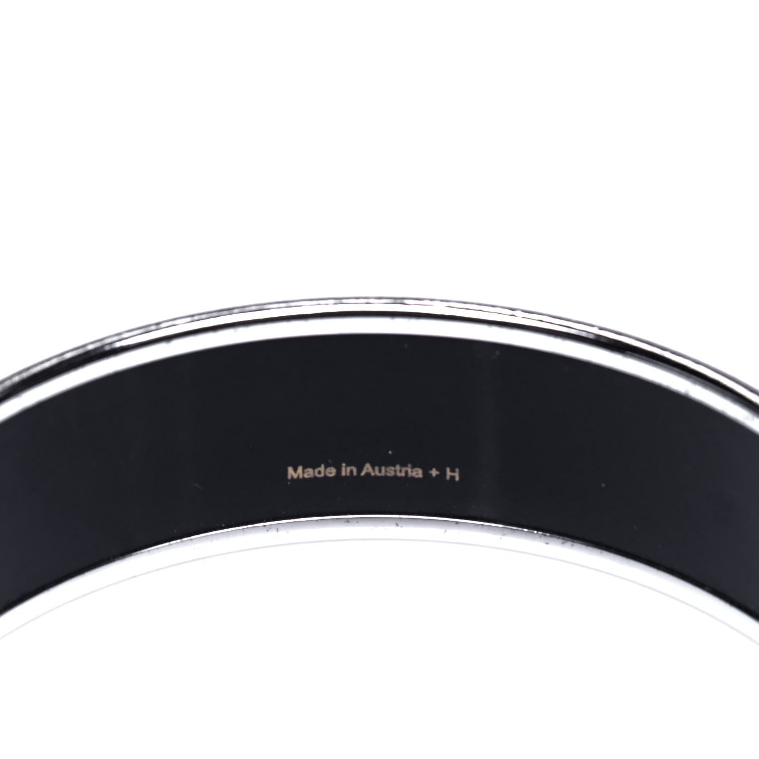 Hermes Enamel Printed Handwriting Wide Bracelet 62 5 of 5