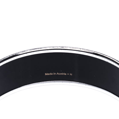 Hermes Enamel Printed Handwriting Wide Bracelet 62 5 of 5