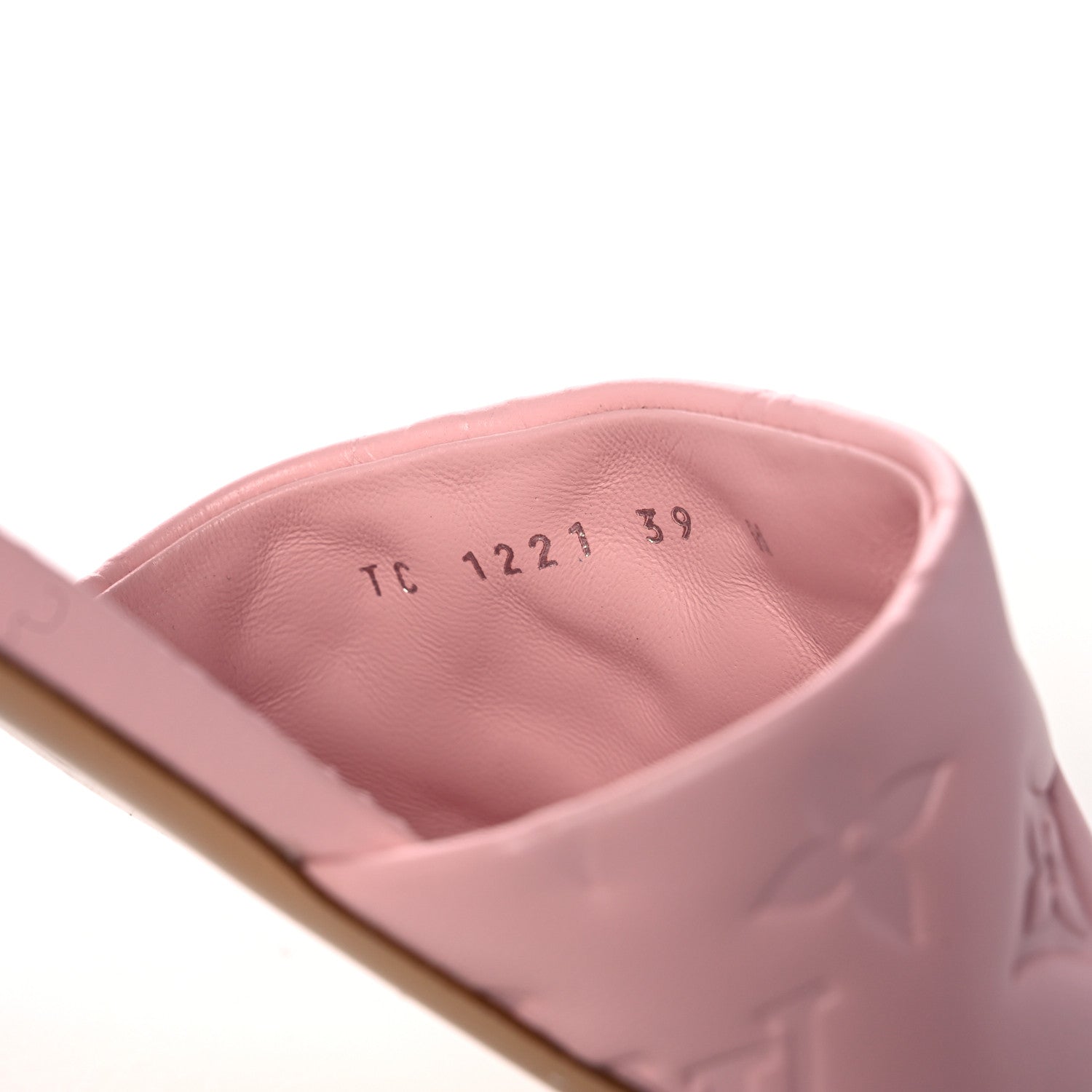 Louis Vuitton Lambskin Embossed Monogram Revival Flat Mules 39 Light Pink 8 of 9