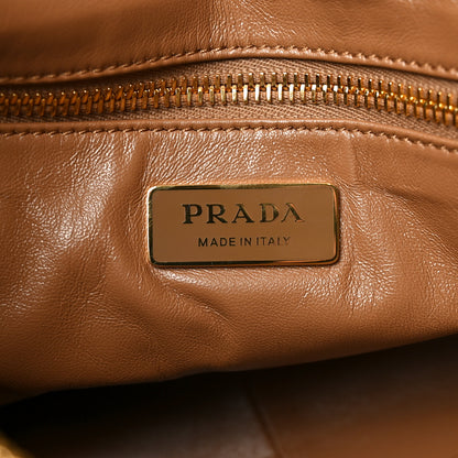 Prada Soft Calfskin Large Aimee Shoulder Bag Caramel 6 of 9