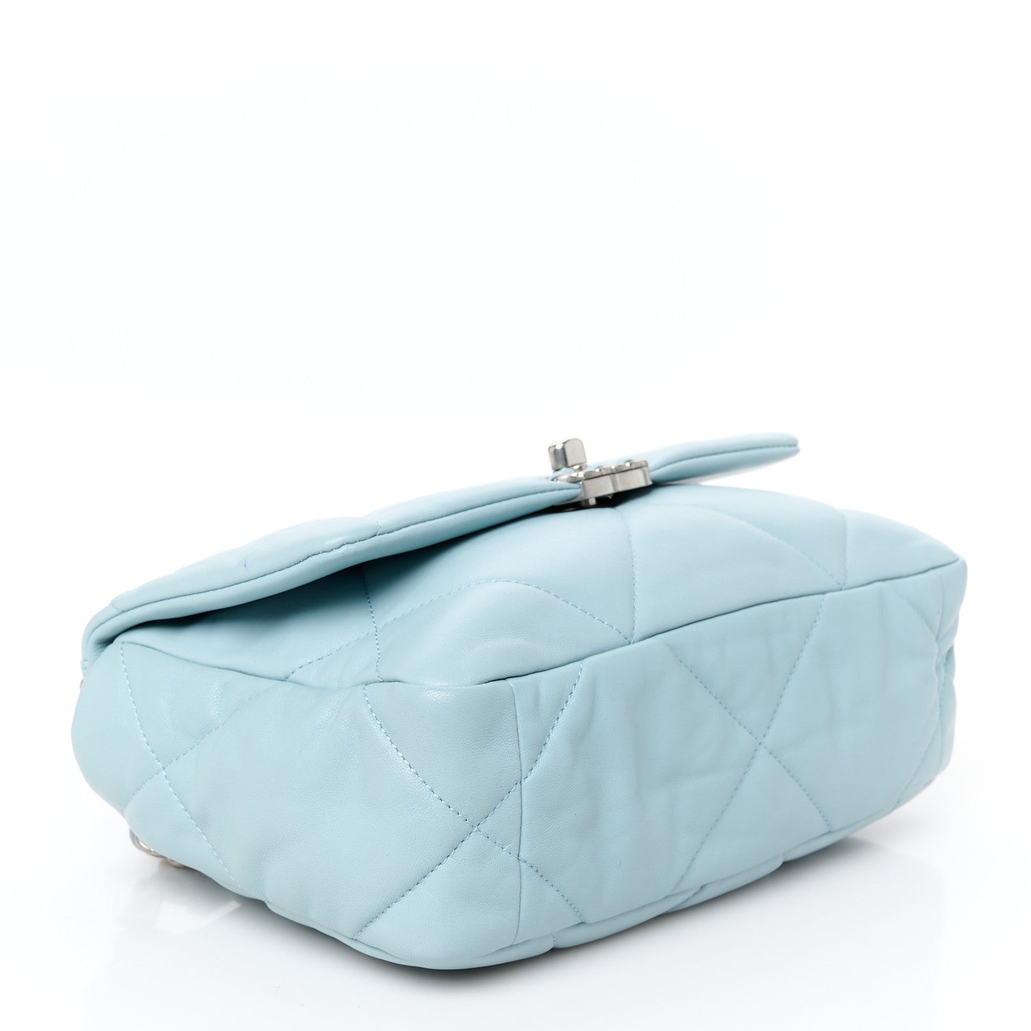Chanel Lambskin Quilted Medium Chanel 19 Flap Light Blue 4 of 10