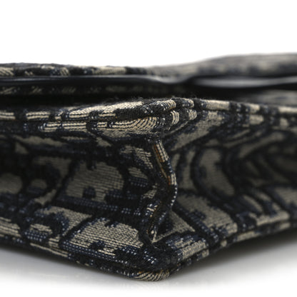 Christian Dior Oblique Saddle Chain Pouch Blue 8 of 11