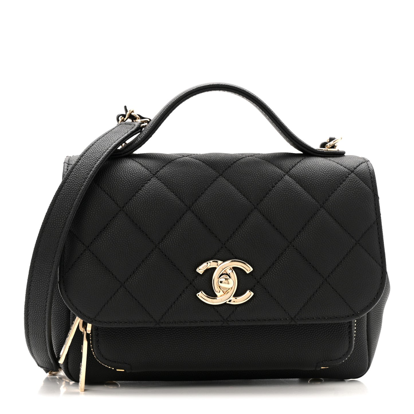 Caviar Quilted Small Business Affinity Flap Black