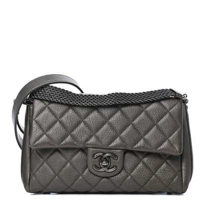 Chanel Metallic Goatskin Quilted Chain Handle Flap Silver 1 of 11