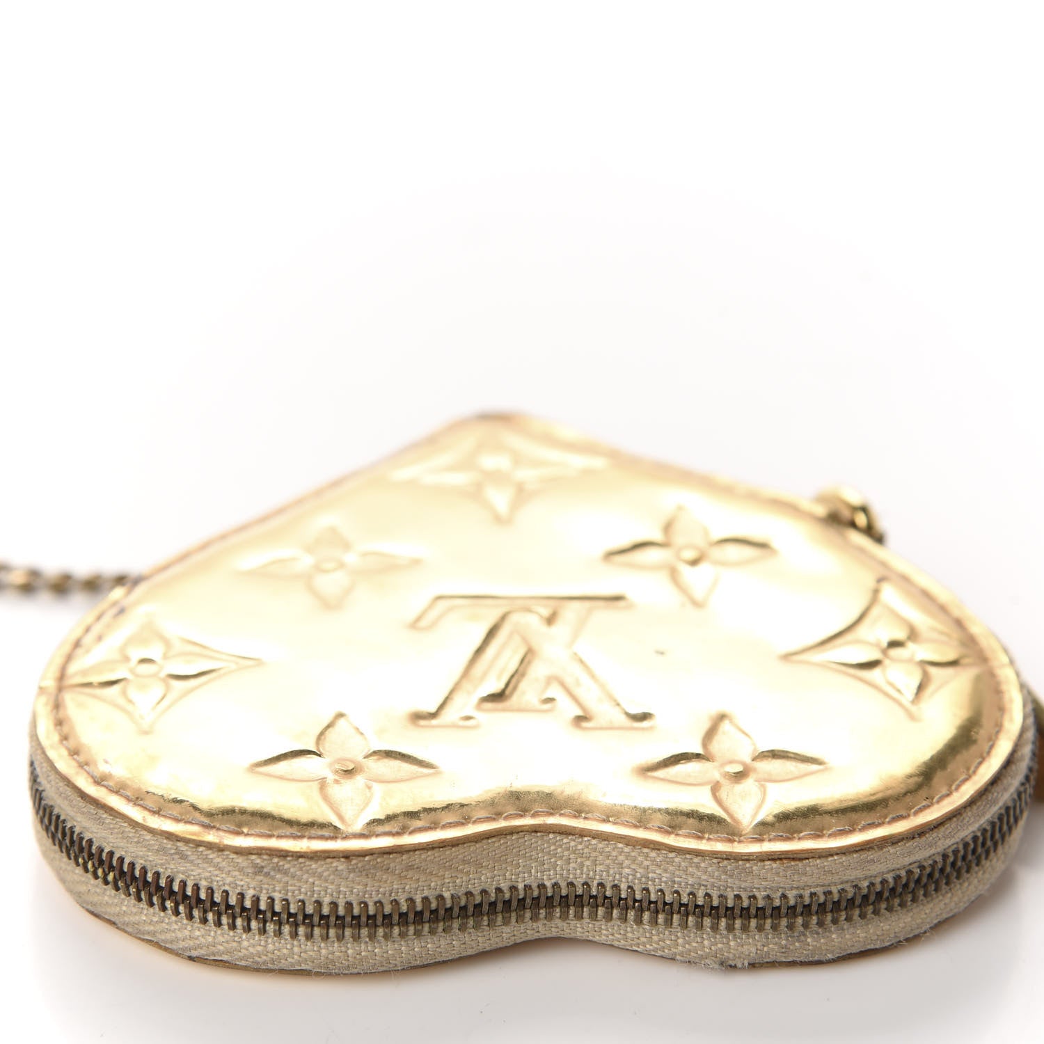 Louis Vuitton Monogram Miroir Heart Coin Purse Gold 8 of 9
