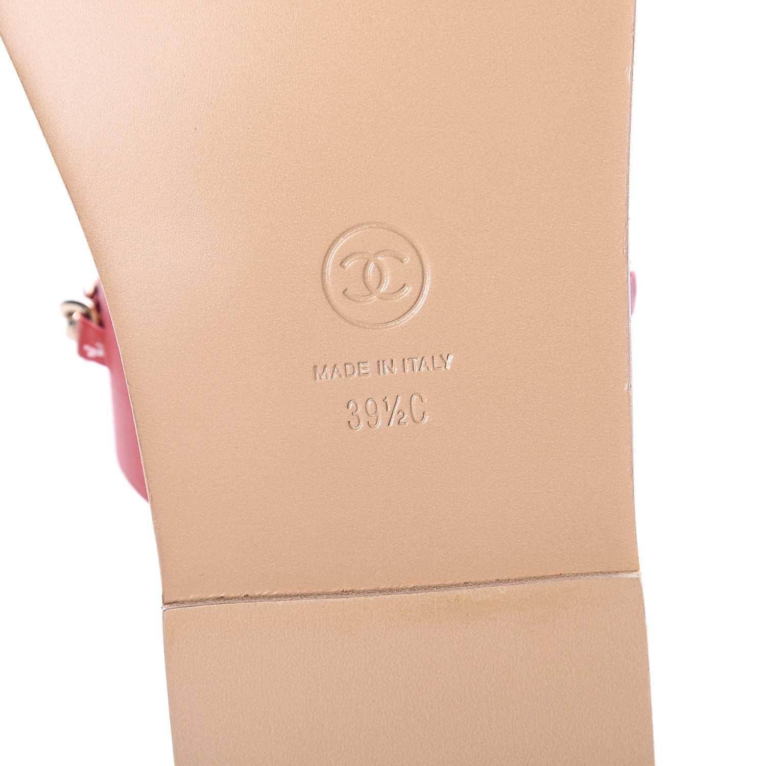 Chanel Calfskin Chain CC Sandals 39.5 Red 7 of 7