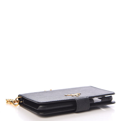Prada Saffiano Metal iPhone 7 Case Crossbody Wallet Black 4 of 8