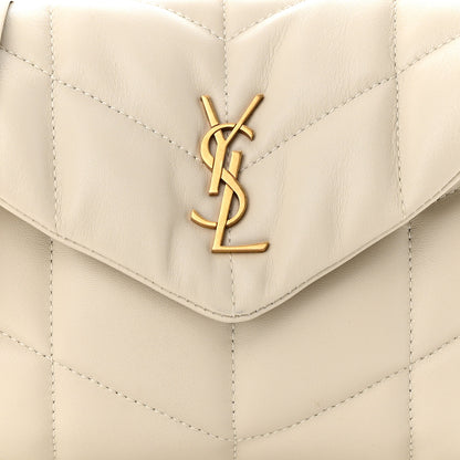 Saint Laurent Lambskin Quilted Toy Loulou Puffer Monogram Chain Satchel Crema Soft 8 of 11