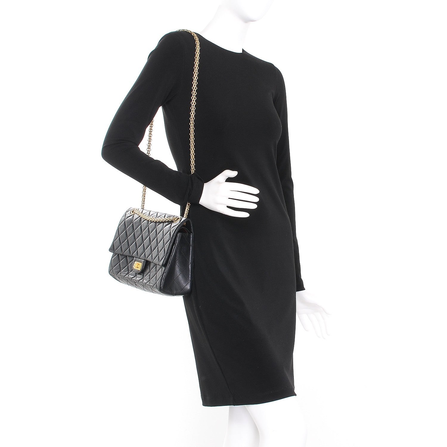 Chanel Aged Calfskin Quilted 2.55 Reissue 226 Flap Black 2 of 7