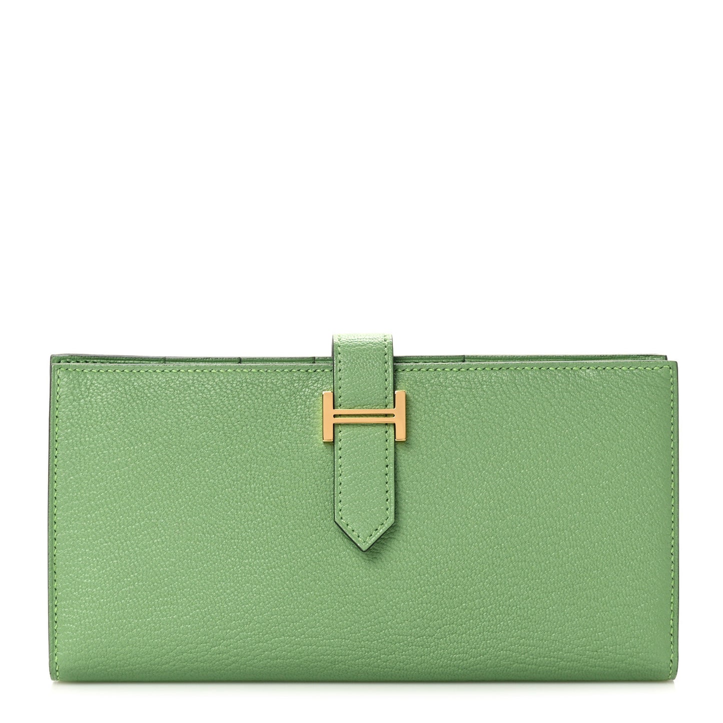 Chèvre Mysore Bearn Gusset Wallet Vert Criquet