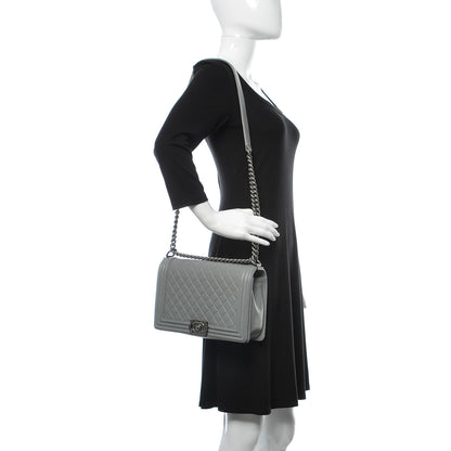 Chanel Calfskin Quilted New Medium Boy Flap Grey 2 of 13