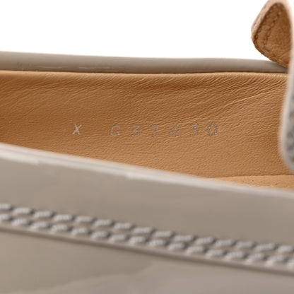 Chanel Shiny Calfskin Logo Loafers 37.5 Grey 7 of 9