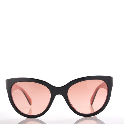 Prada Cat Eye Sunglasses SPR 05P Black Pink 2 of 7