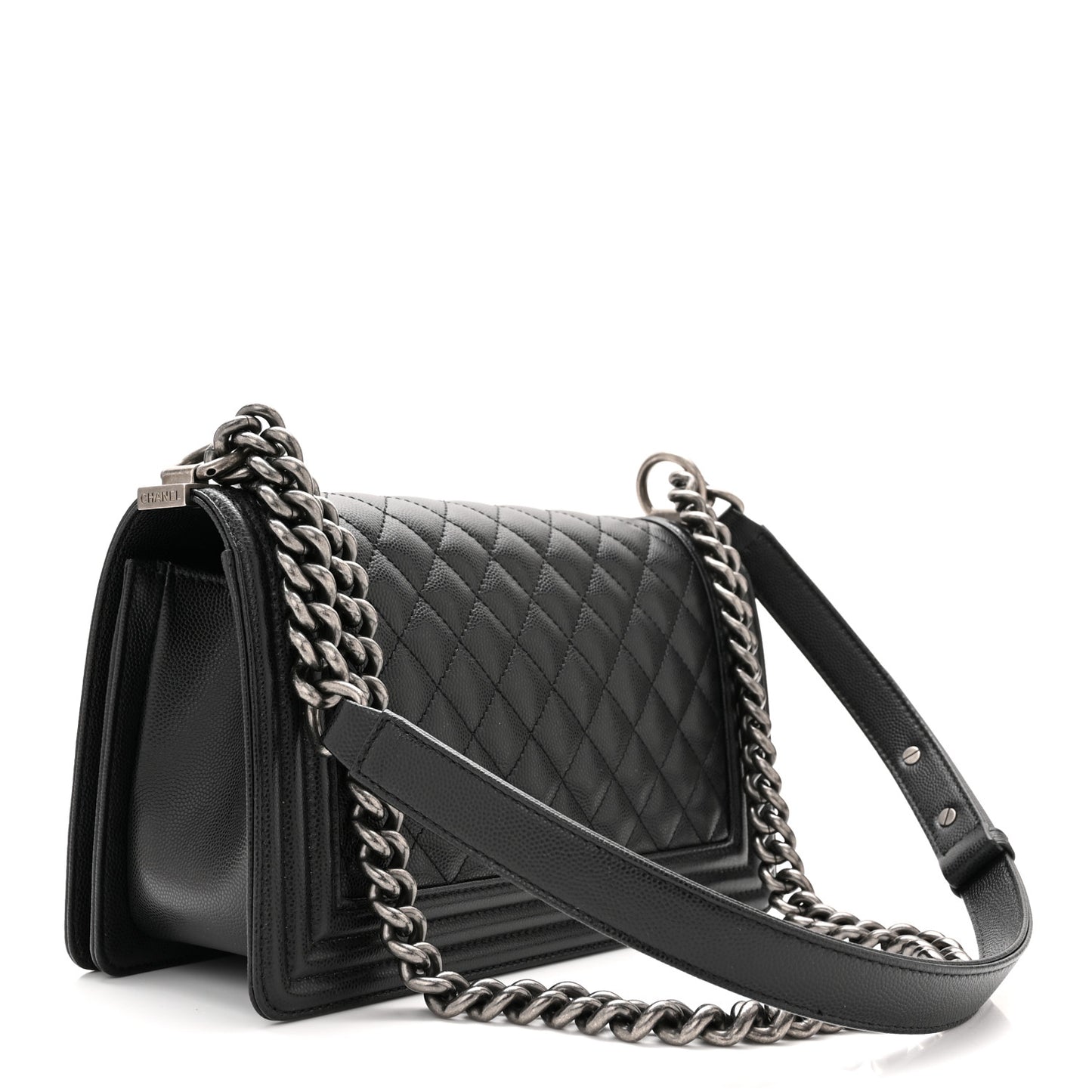 Caviar Quilted Medium Boy Flap Black