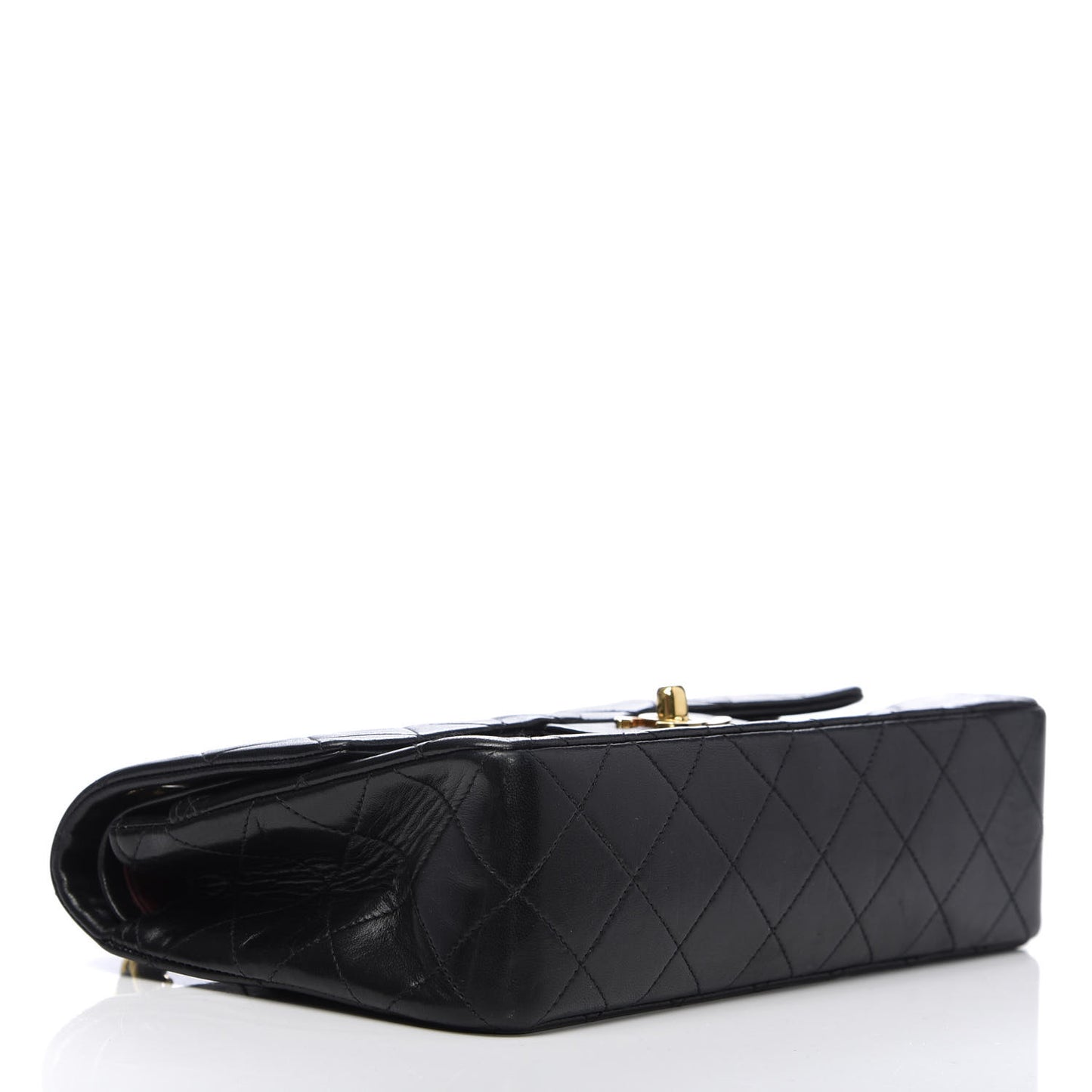 Lambskin Quilted Small Double Flap Black