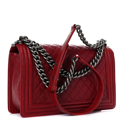 Chanel Caviar Quilted New Medium Boy Flap Dark Red 3 of 10